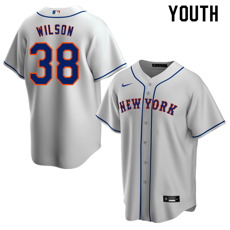 Nike Youth #38 Justin Wilson New York Mets Baseball Jerseys Sale-Gray